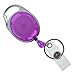 5 Pack - Premium Retractable Oval Shaped Badge Reels with Carabiner Belt Loop Clip, Keychain and ID Holder Strap by Specialist ID (Assorted Colors)