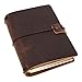 Refillable Travel Journal, Leather Travelers Notebook with 4 Elastics & 4 Inserts, Small Passport Size, 4