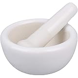 kekafu Porcelain Mortar and Pestle Set - Pill Crusher for Kitchen Herbs Pestos and Spices Grinder Non-Slip Base