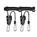 iPower GLROPEMG4 1/4 Inch Adjustable Rope Clip Hanger Heavy Duty Reinforced Metal 8-Feet Long 300lbs Weight Capacity, Black