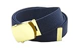 Canvas Web Belt Military Style with Brass Buckle and Tip 54