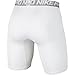 NIKE Men's Pro Shorts, White/Matte Silver/Black, Medium
