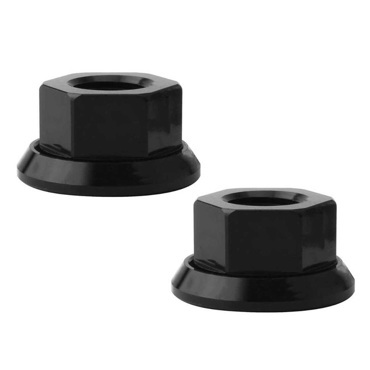 VOANZO Black Nut 2PCS/SET Bicycle Bike Hub Axle Nuts 7075 Aluminum Alloy Screw for Mountain Bike Thru Axle Hub