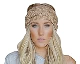 Eforstore Twist Wave Wool Knitted Women Lady Hat Headgear Crochet Headband Head Wrap Hairband