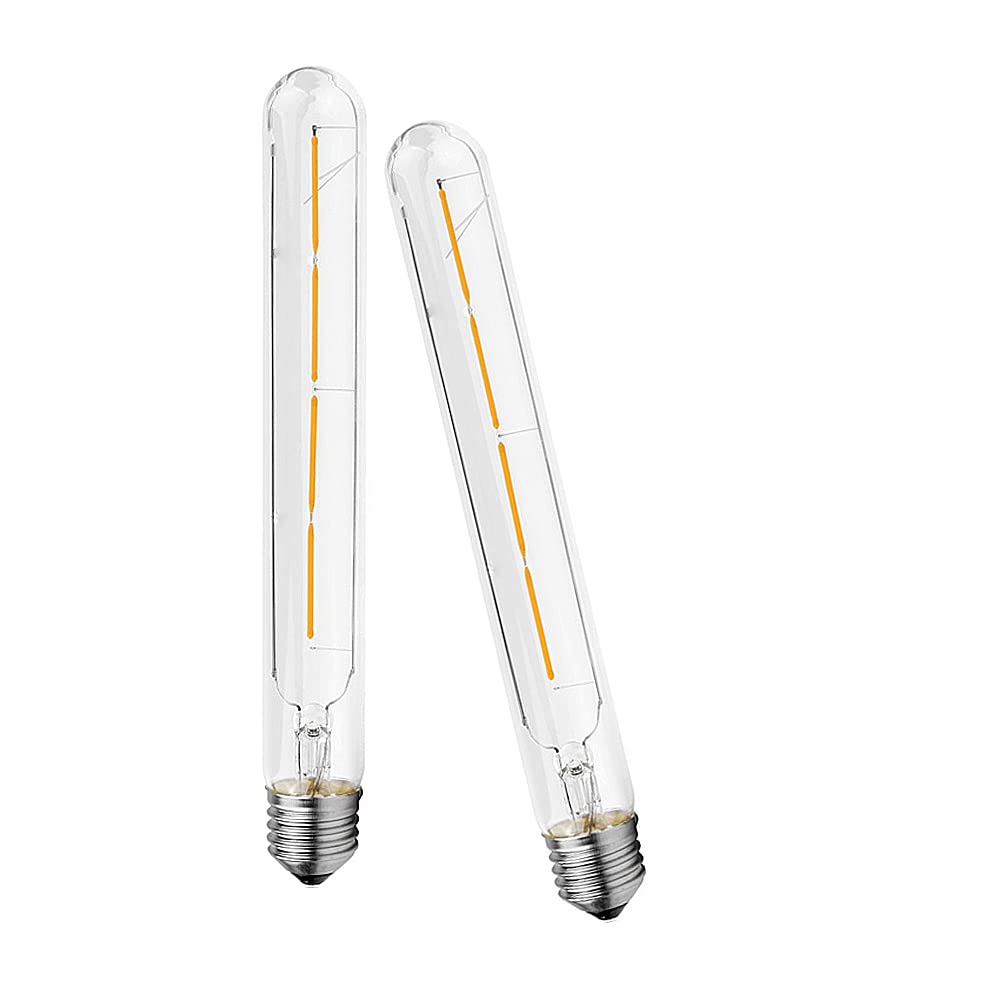 WANGPEI T30 LED Filament Bulb E27 4W 225mm Clear Glass Non-Dimmable Tubular Edison Light Bulb,2700K Warm White 400LM Antique Nostalgic Classic Lighting Lamp 2 Packs