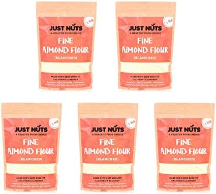 Just Nuts All Natural Fine Almond Flour, 5 Kg (Gluten Free, Vegan, Low Card, Unblanched)