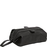 AmeriLeather Top-Zip Leather Toiletry Bag (Black)