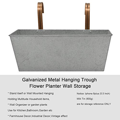 HORTICAN Hänge Pflanzgefäß, Hang Blumentopf, Metallbehälter Ampeln, Wandtasche, Garteneimer für Innen und Außenbereich… – Bild 3