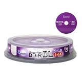 Smart Buy 10 Pack Bd-r Dl 50gb 6X Blu-ray Double Layer Recordable Disc Blank Logo Data Video Media 10-Discs Spindle