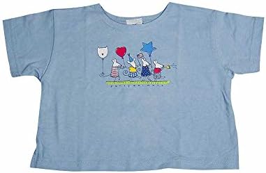 Mulberribush - Little Girls Cropped Short Sleeve Top, Blue 12919-4T