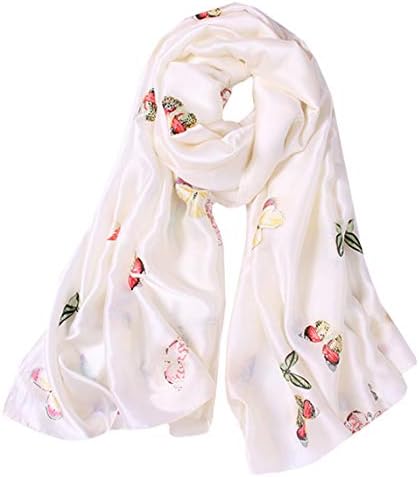 FM Womens Mulberry Silk Scarves Long Satin Lightweight Scarf For Women