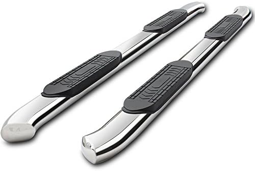 5" Chrome/Polished Oval Bent/Curved Nerf Bar For 07-17 Chevy Silverado/GMC Sierra 1500/2500/3500 Extended Cab (w/2 Half Size Rear Doors Only) Side Step Rails Running Boards (Excl. DESIEL Models)