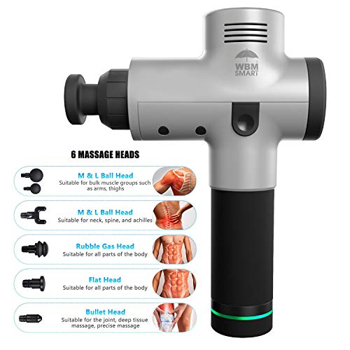 Hypervolt Massage Gun Portable Powerful Handheld Deep Tissue Percussion Muscle Massager with 6 Types of Massage Heads for Relieving Muscle Pain
