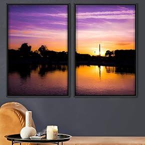 signwin 2 Piece Framed Canvas Wall Art Sunset...