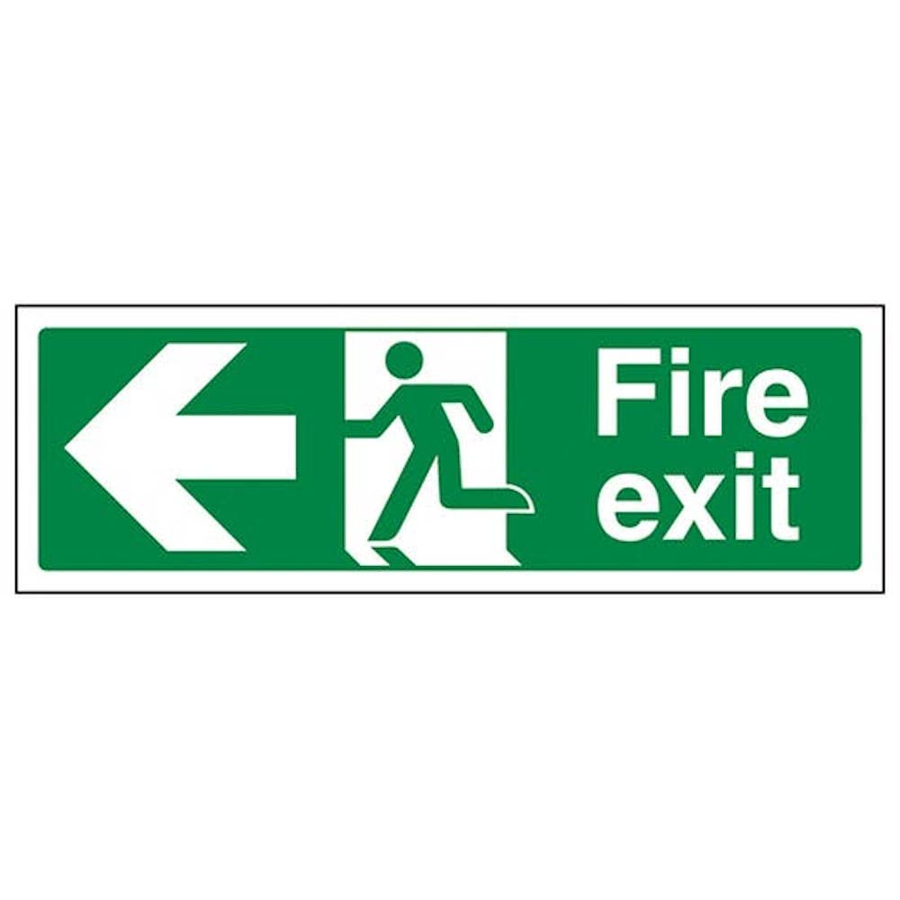 V Safety Fire Exit - Fire Exit Arrow Left - 450 X 150mm — image 1