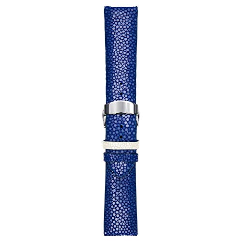 fitjewels for Apple Watch Band 38/40mm - Stingray - Blue/White - Silver Adapter Clasp- Leather iwatch Strap Replacement Band with Butterfly Clasp for Apple Watch Series 4 Series 3 Series 2 Series 1