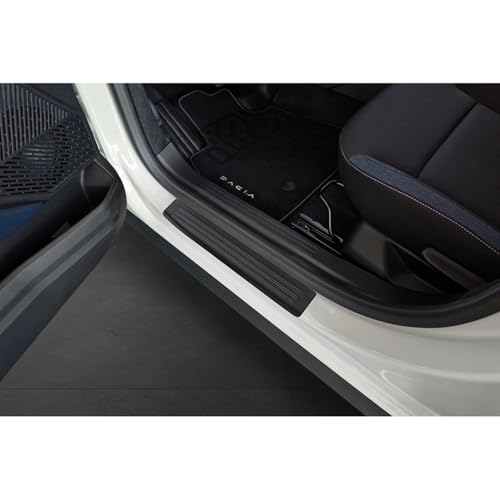 Avisa Schwarz Edelstahl Einstiegsleisten kompatibel mit Dacia Duster III 2024- - 'Lines' - 4-teilig