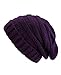 NYFASHION101 Oversized Baggy Slouchy Thick Winter Beanie Hat, Dark Purple