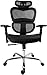 Smugdesk Mesh Adjustable Headrest, Lumbar Support, 3D Armrest Office Chair Dark Black