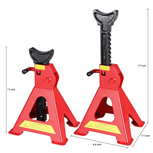 CARTMAN Car Jack Stands, 3 Ton (6,600 lb) Capacity Steel Car Lifting