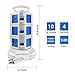 Extension Cord MAOZUA Surge Protector Electric Charging Station 2500W 10A,Power Strip Tower 9.8ft Overload Protection 10 outlets and 4 USB Ports Multi-Faceted Safety Sockets