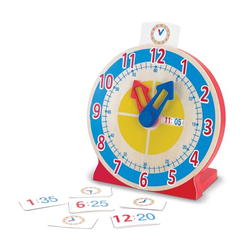 Melissa & Doug - Lernuhr aus Holz, Entwicklungsspielzeug, motorische Faehigkeiten, fuer Kinder ab 3 Jahren, fuer Jungen und Maedchen geeignet