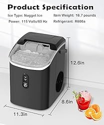 COWSAR Nugget Ice Maker Countertop, Chewable Pebble
