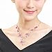 Glamorousky Elegant Rose Necklace with Silver Austrian Element Crystals and Crystal Glass