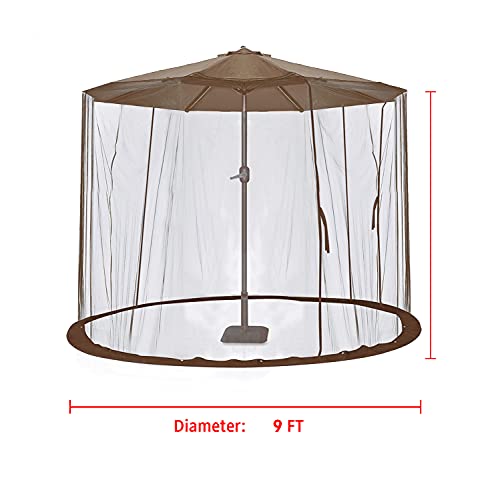 Tanxianzhe 9ft Umbrella Mosquito Netting Outdoor Patio Polyester Mesh