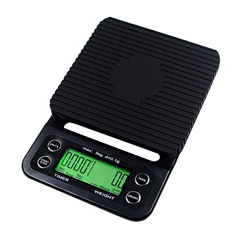KingTo Scale Digital 5kg/0.1g High Accuracy Portable Mini Electronic Scale LCD Digital Kitchen Coffee Scales Weighing tool libra Precision Jewelry Scale With Timer