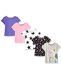 Brand - Camisetas de manga corta para niños pequeños y niños de Zebra manchada, paquete de 5