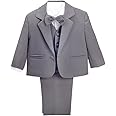 Dressy Daisy Baby Toddler Boy 5 Pcs Set Formal Tuxedo Suits No Tail Wedding Christening Baptism Outfits