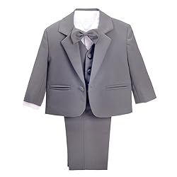 Dressy Daisy Toddler Boy' 5 Pcs Set Formal Tuxedo