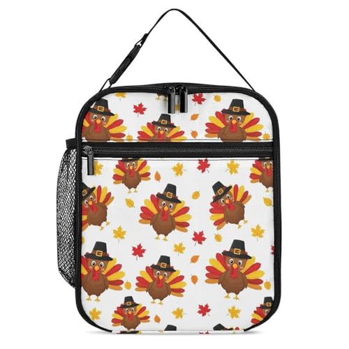 Adult Portable Cooler Tote Lunchbox for Work Picnic Lightweight Lunch Tote Bag Reusable Lunch Box (Cute Funny Thanksgiving Turkey White) at Amazon