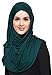Hana's Womens Plain Instant Cotton Jersey Lightweight Hijab Scarf (Instant, White)
