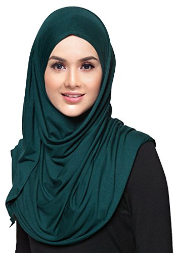 Hana's Womens Plain Instant Cotton Jersey Lightweight Hijab Scarf (One Size, Burgundy)