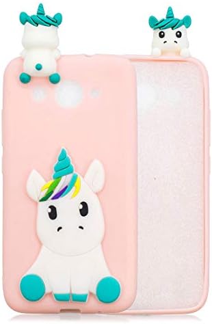 MZBaoLingMeiDongUS Huawei Y3 (2018) Case,Cute Cartoon Animal 3D Case Flexible TPU Silicone Shell [Shock Absorption ] Protective Silicone Rubber Case for Huawei Y3 2018 - Unicorn Pink