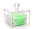 Kamay's Monolayer Transparent Multi-Function Cubes Acrylic Cotton Swab Cotton Ball Cotton Pad Dispenser Holder Container Make Up Organiser With Lid (D)