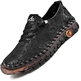 Women's Leather Soft Bottom Flat Slip-on Loafers Fashion Handmade Floral Embroidery Walking Shoes Comfort Orthopedic 4D Pain Relief Casual Shoes