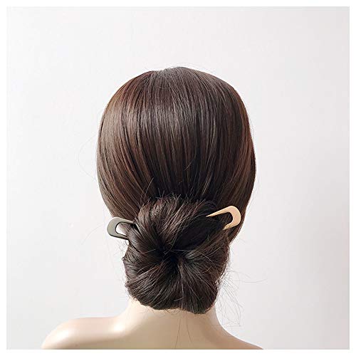 JKJF U Shaped Hair Pin Hair Fork Sticks Metal Hair Clips 2 Prong Updo Chignon Pins (4 Pack, Gold and Silver)