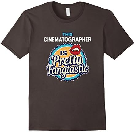Mens This CINEMATOGRAPHER is Pretty Fangtastic Halloween T-Shirt Large Asphalt