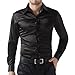 PAUL JONES Men's Slim Fit Silk Like Solid Long Sleeve Dress Shirts