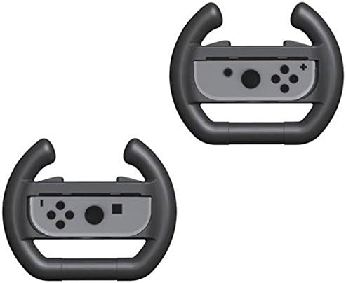 Steering Wheel Grip for Nintendo Switch Joy-Con Controller - 2 Pack Wear-resistant Joy con Handle Grips Accessory Kit Black EC003B