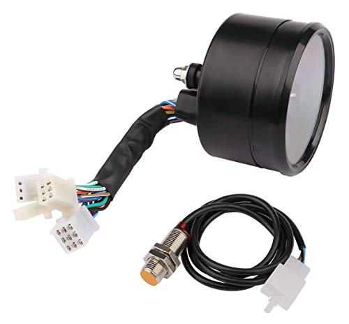Welugnal MPH/KMH 124MPH/ 199kmh 12000 rpm LCD Digital Speedometer Tachometer Odometer for 4 stroke 1/2/4 Cylinders Motorcycle
