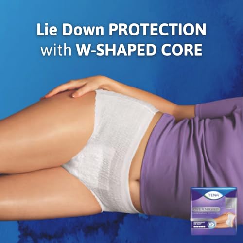 TENA Adult Incontinence, Discrete Disposable, Underwear, Comfortable Fit, Overnight Protection, Unisex, Medium (M), 12 Count