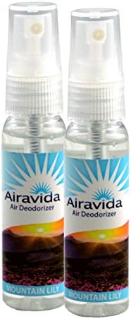 Airavida Air Deodorizer Eliminator for Home, Office & Car. Natural Non-Aerosol Air Freshener 1.1oz Mountain Lily (Pack of 2)