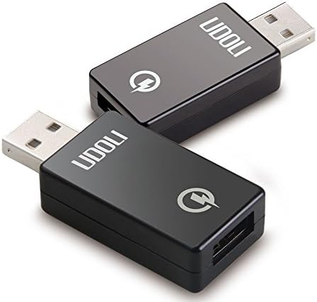 Quick charge 2.0 USB Adapter, Converts USB2.0 Type-A Male input to USB Quick charge 2.0 Type-A Female, Works for Samsung S7/S6/Edge, Note 4/5 and More, 2-Pack