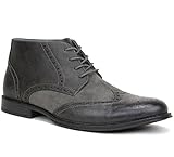 alpine swiss Geneva Men's Ankle Boots Brogue Wing Tip Dress Shoes Gray 11 M US