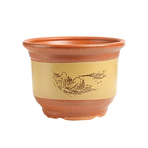 ANBOX Blumentöpfe, Mit Drainageloch Garten Dauerhaft Lehm Pflanzkasten Für Kakteen Sukkulenten (Größe : 48×37cm)