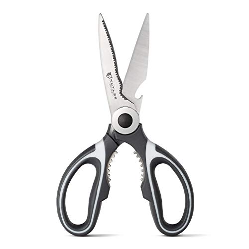 KUTLER 8" Premium Kitchen Shears - Ultra Sharp Stainless Steel Blades - Multipurpose Scissors for Cutting Herbs, Meats, Poultry, Vegetables & More - Thumbnail 4